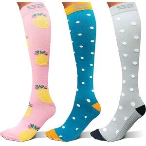 SB Sox  Pink, Blue, and Gray Patterned Knee-High Compression Socks